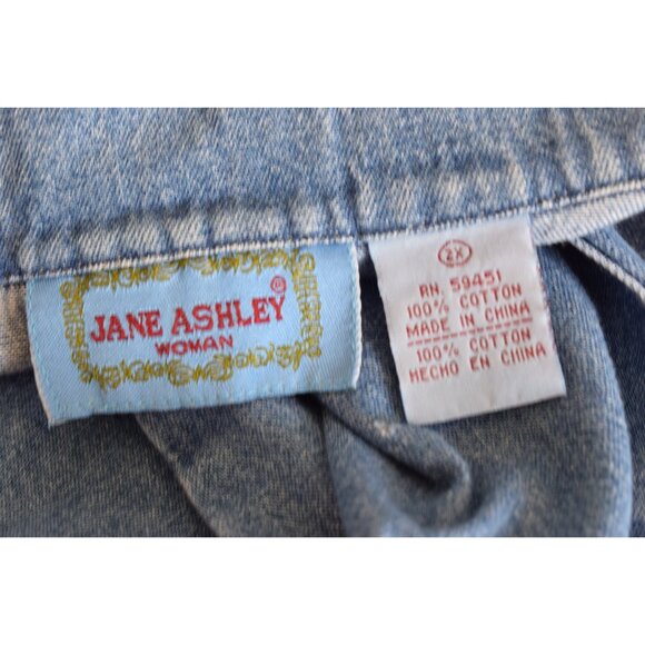 Vintage 90s Jane‎ Ashley Blue Button Down Blouse | size 2x - Picture 8 of 10